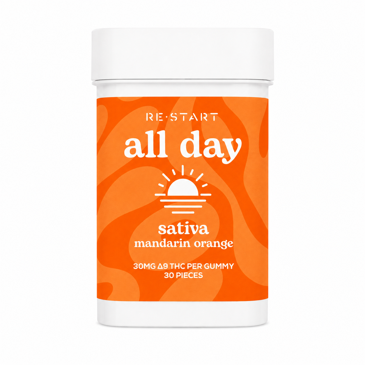 Delta 9 THC 30MG All Day Sativa Gummies - Mandarin Orange / "Best Value" 30-count